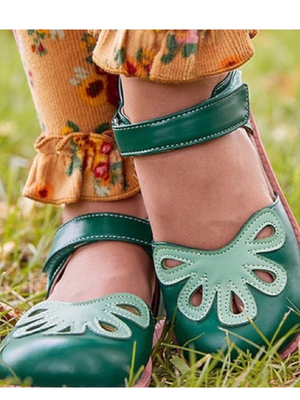 Matilda Jane Livie & Luca lucky clover petal  Green Mary Jane Shoes Girl Sz 1